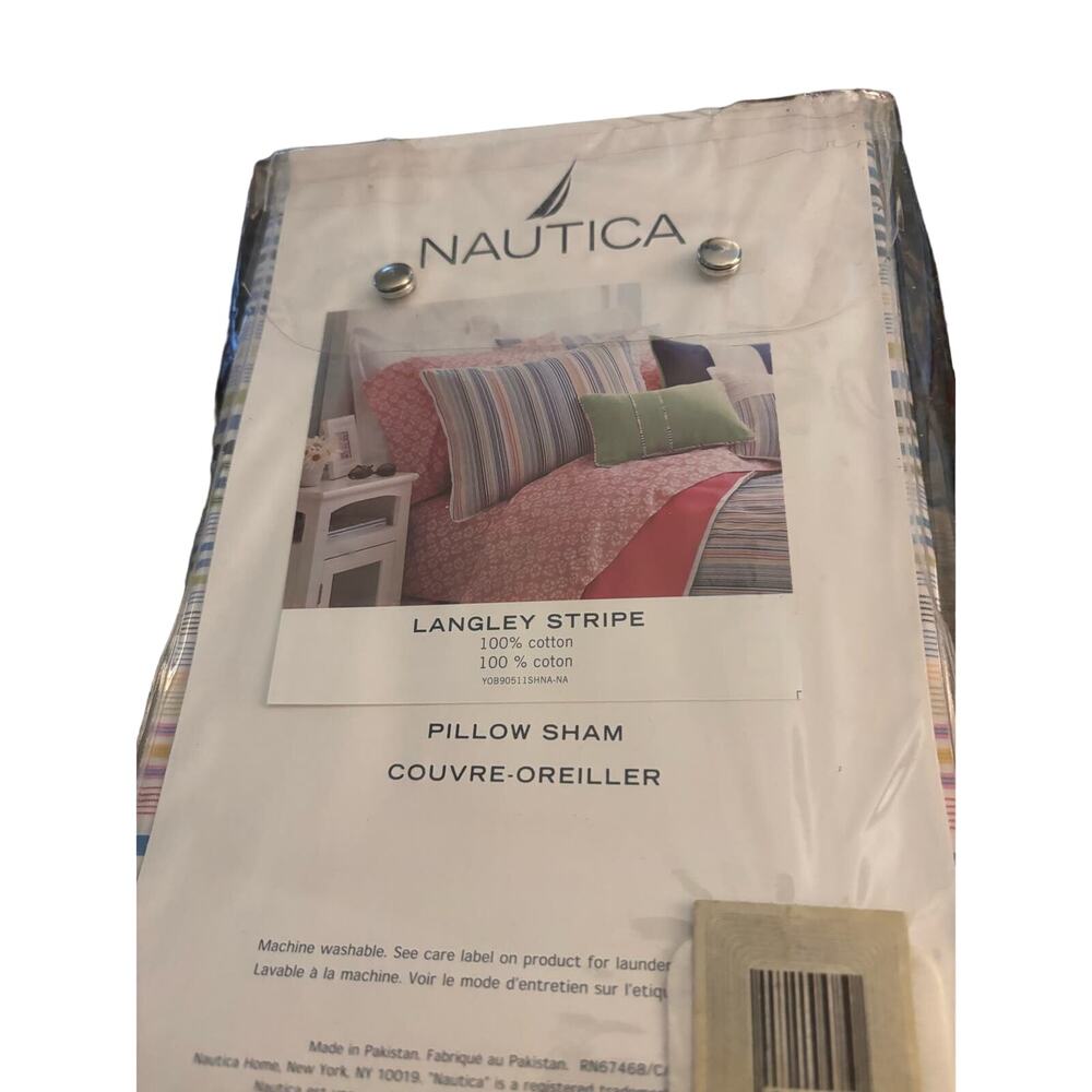 Nautica Standard Pillow Sham, Langley Stripe - Picture 2 of 2